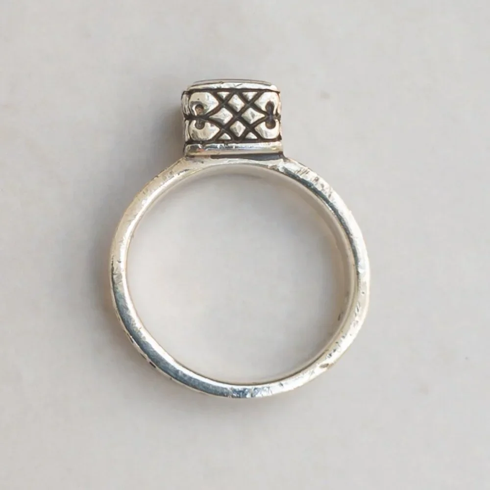 Sterling Silver 925 Onyx Ring | Size 5 ¼ | Silpada Maker